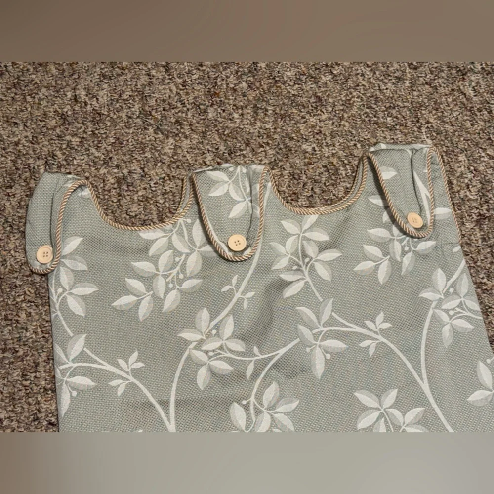VTG JC Penny curtains 45 x 61 lot of 3 Home Collection‎ Green Patterned flower